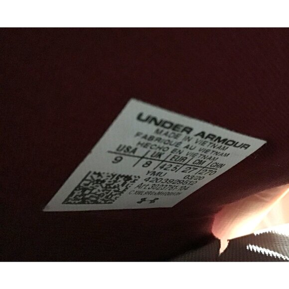 UNDER ARMOUR- SLIP-ON WHITE/RED SIZE 9 - Picture 7 of 7